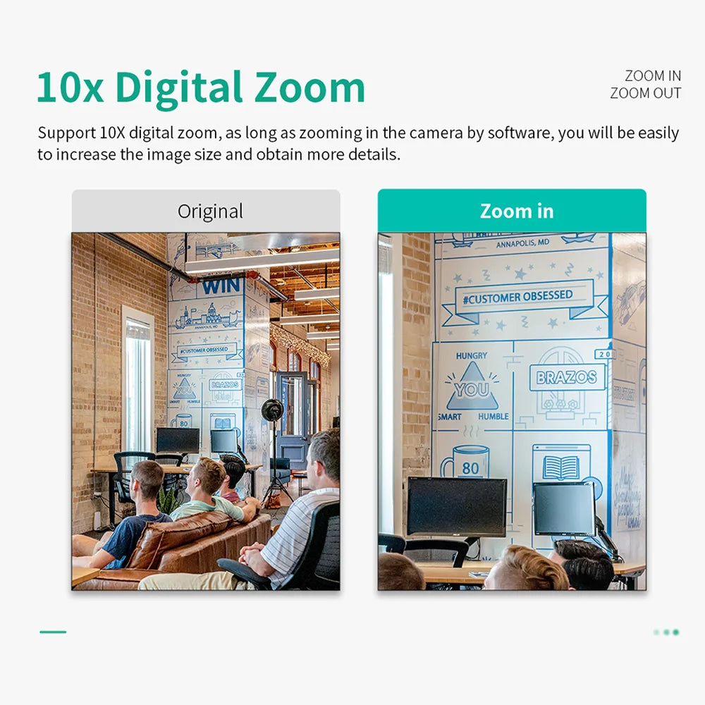 4K UHD Webcam 10X Zoom Web Cam for Pc 13MP Autofocus USB Camera with Microphone for Laptop Online Teaching Video Conference