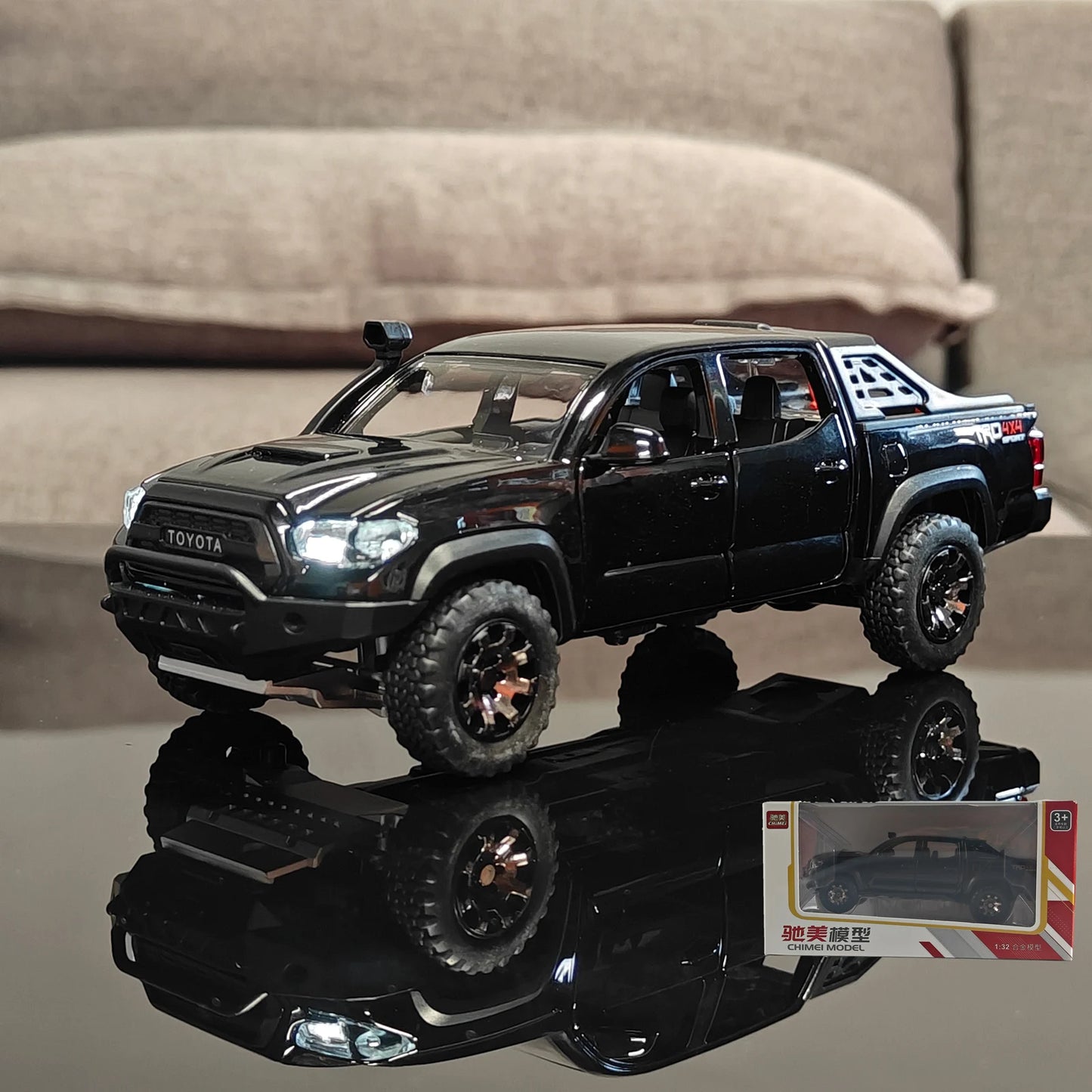 1:32 Toyota Tacoma TRO Off Road Pickup Truck Alloy Diecast Model Outdoor Collection Ornaments High Simulation Collection Present