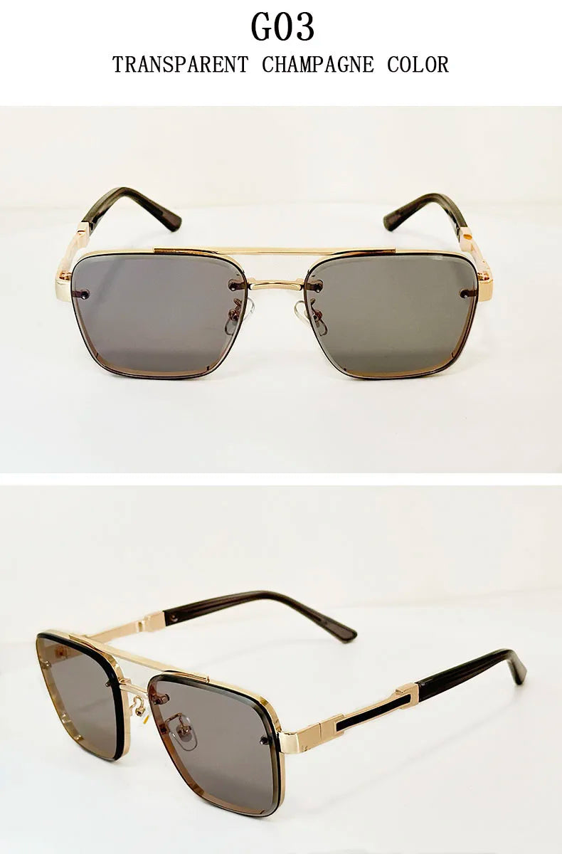 Square Alloy Frame Sunglasses With UV400 Protection