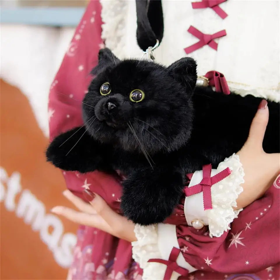 Mini Calico Cat Plush Backpack Soft Shoulder Bag