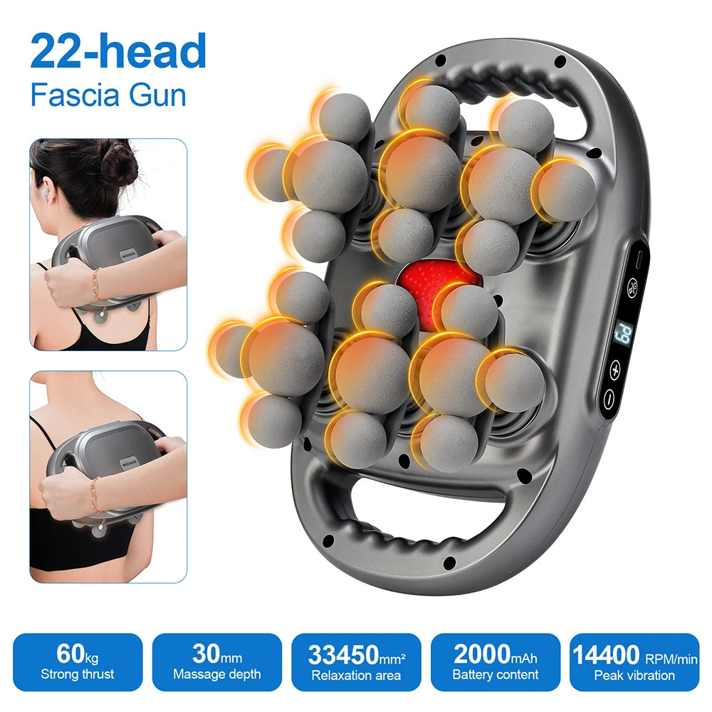 22-Head Fascia  High-Frequency Vibration Body Massage  Back and Waist Massager Neck Shoulder Massager Muscle masajeador