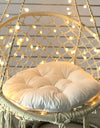 Outdoor Seat Cushion 80 CM  Chair Pads Round Solid White Color Patio Seat Cushion for Rattan Chairs Hanging Basket Chair Wicker Chair C