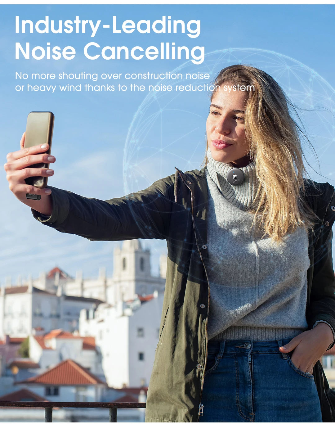 Omic 2-in-1 Wireless Lavalier Lapel Microphone for iPhone Android Smartphones Type-C Youtube Video Recording Streaming Vlog