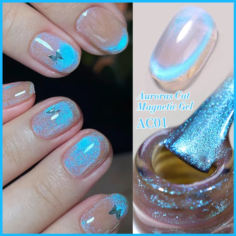 10ml Auroras Cat  Gel Tears of Angels Crystal Shining Like A Fairy Tale Soak Off UV Gel Nail Art Varnish