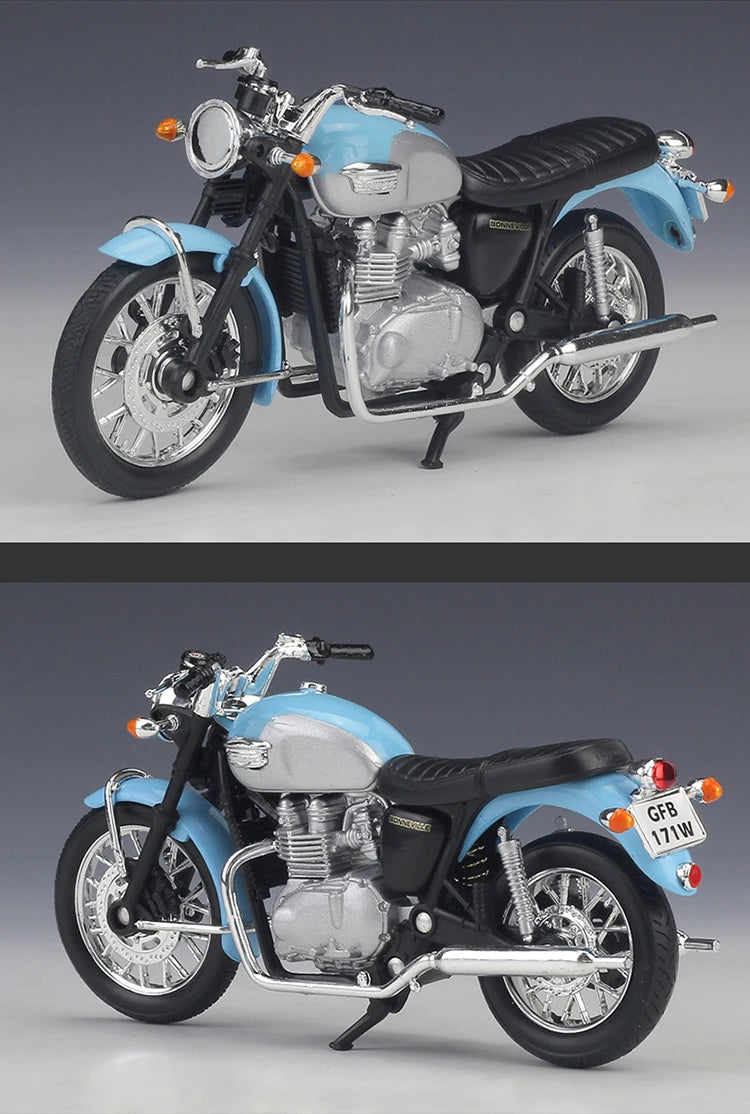 Diecast Triumph Bonneville 2002 Motorcycle Model 1 to 18 Scale