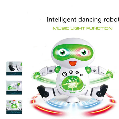 Kids Robot Rotating Dance Toys With Music LED Light Electronic Walking Toys for Boys Girls Birthday Christmas Gift