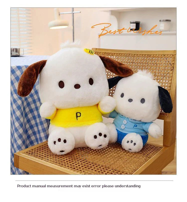 Cartoon Sanrio Pochacco Plush Toy Soft Stuffed Doll Cute Sofa Cushion Bedroom Decoration  Soothing Pillow  Anime Gift