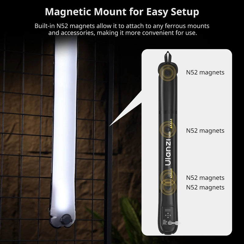 20W Bi-Color Inflatable Tube LED Light Wand Stick Foldable for Photography, Live Streaming & Broadcasting