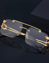 Retro Rimless Sunglasses For Men Steampunk Punk Fashion Glasses