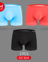 3-Pack Ultra-Thin 120S Ice Silk Men’s Breathable Boxer Shorts