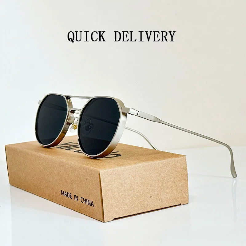 Oval Vintage Sunglasses With UV400 Protection