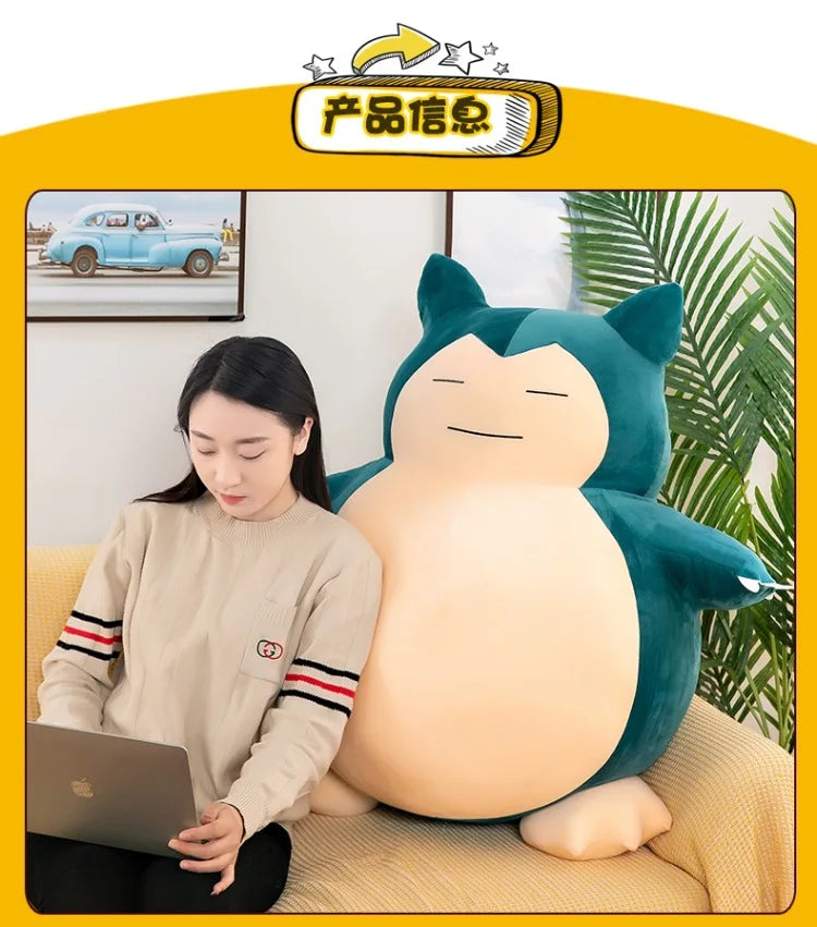 Hot 60cm Kawaii Snorlax Plush Toy Anime Pokemon Stuffed Doll Large Cute Baby Gift Kids Birthday Xmas Present Wholesale