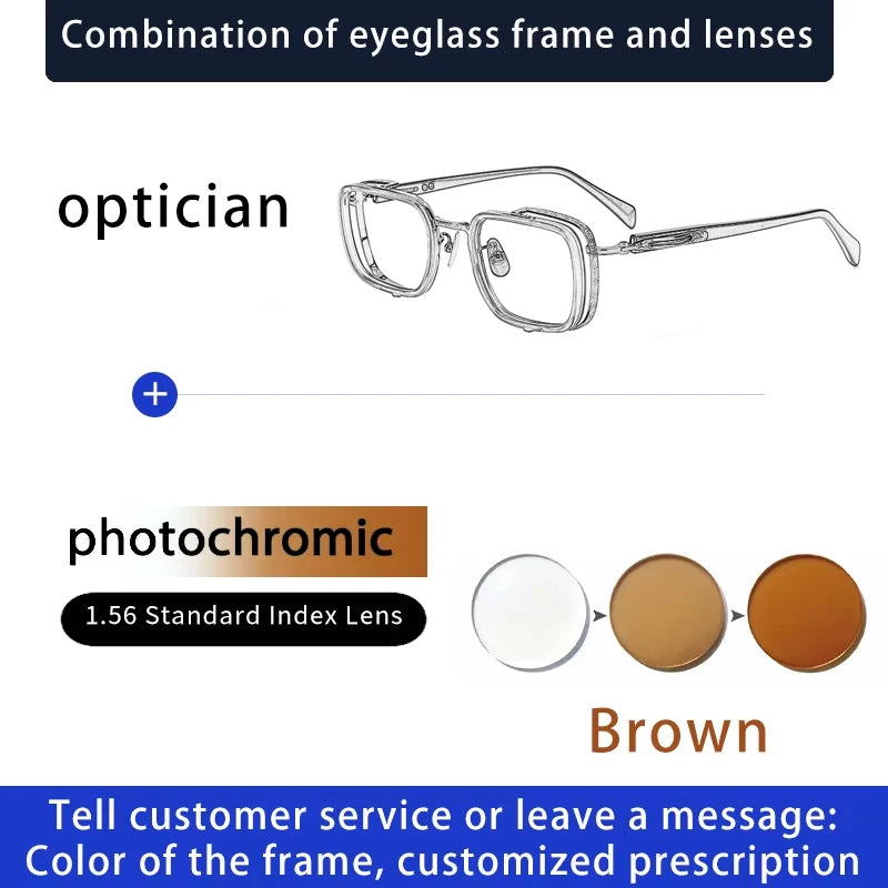 eyeglass frames titan Prescription men reading glasses women Myopia Computer blue light prevention discoloration
