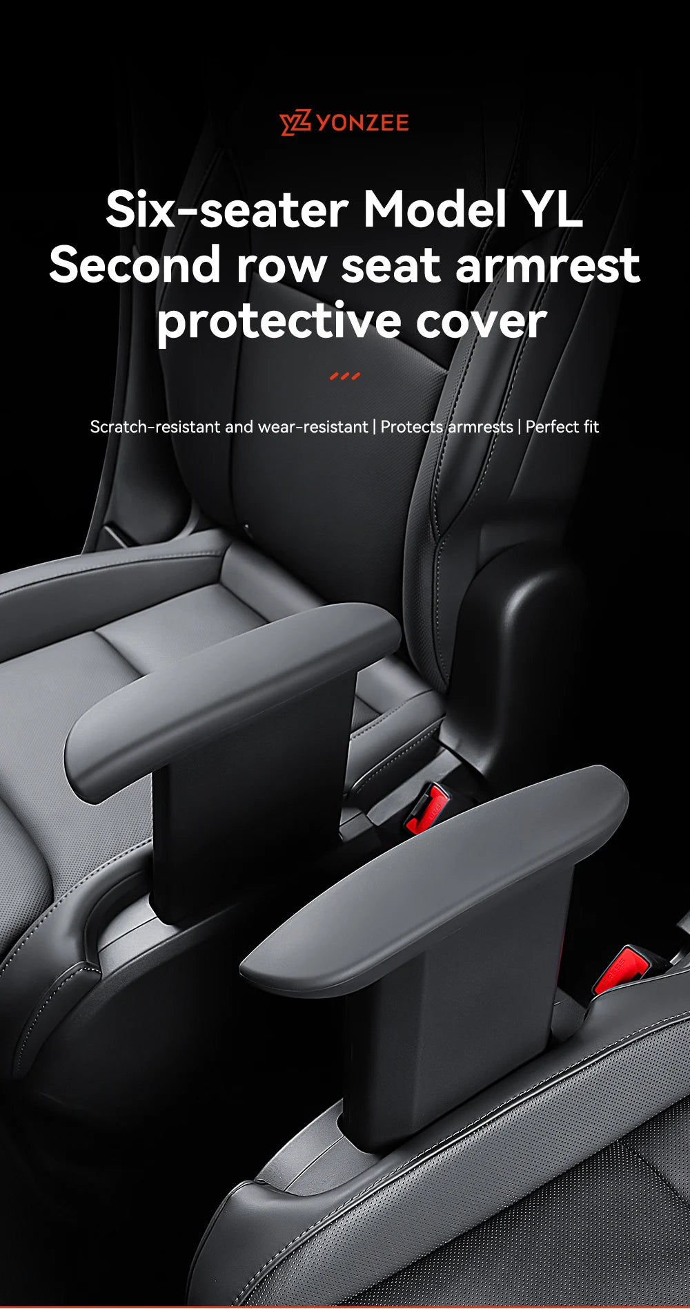 Silicone Armrest Protector Cover for Tesla Model YL Second Row Handrail