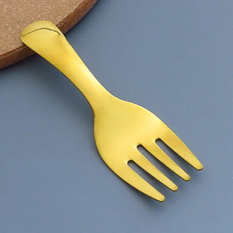 304 Stainless Steel Cute Spoon Adorable Short Handle Creative Utensil for Dessert Milk Powder Easy Clean Durable Safe