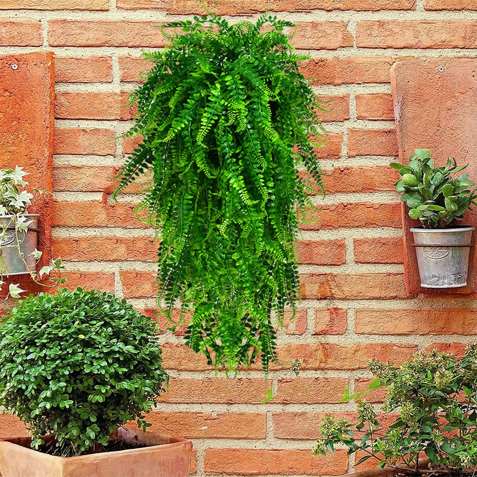 80CM Artificial Persian Fern Plants Vine Hanging Baskets Fake Plant Garland Rattan for Wall Garden Home Wedding Party Decor