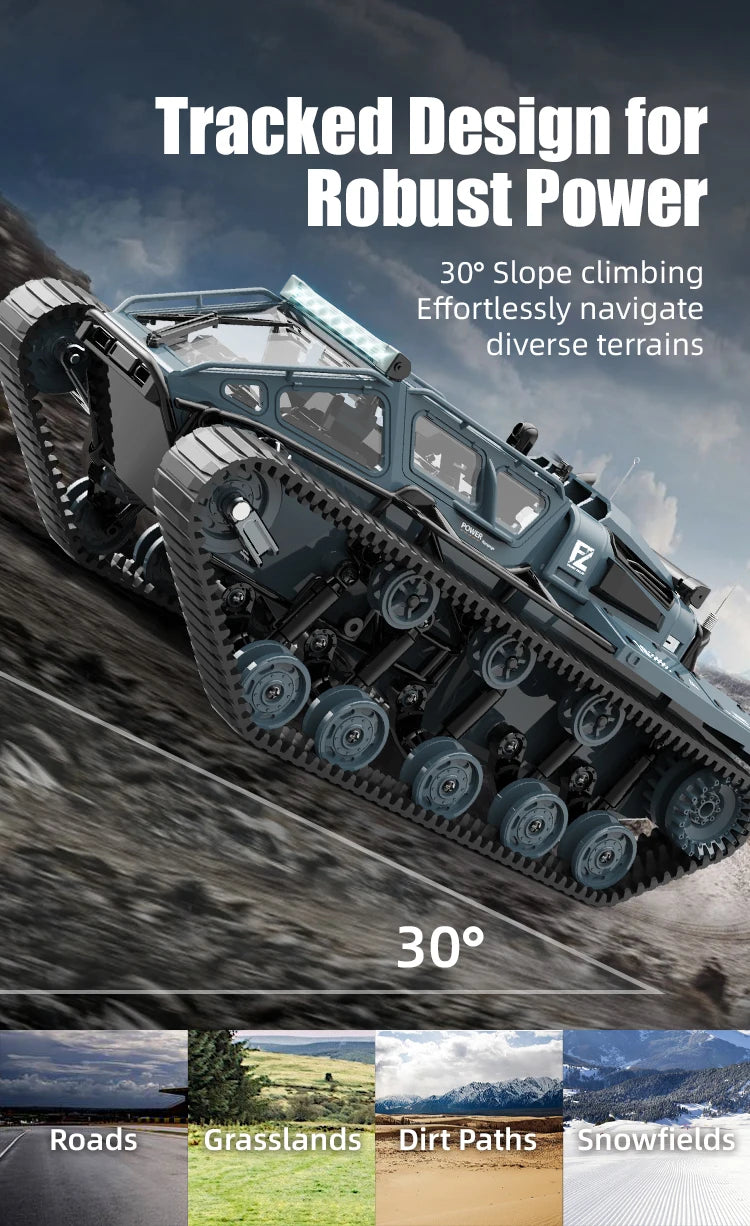 LED Light Full Scale Tracked Tank Simulation Model Toy RC Car Model Drift Remote Control Off-Road Vehicle Boy Gift