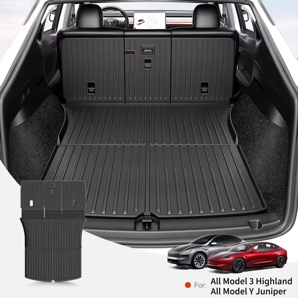 TPE Trunk Mat for Tesla Model 3 and Model Y Highland 2021 2026 Waterproof Cargo Liner
