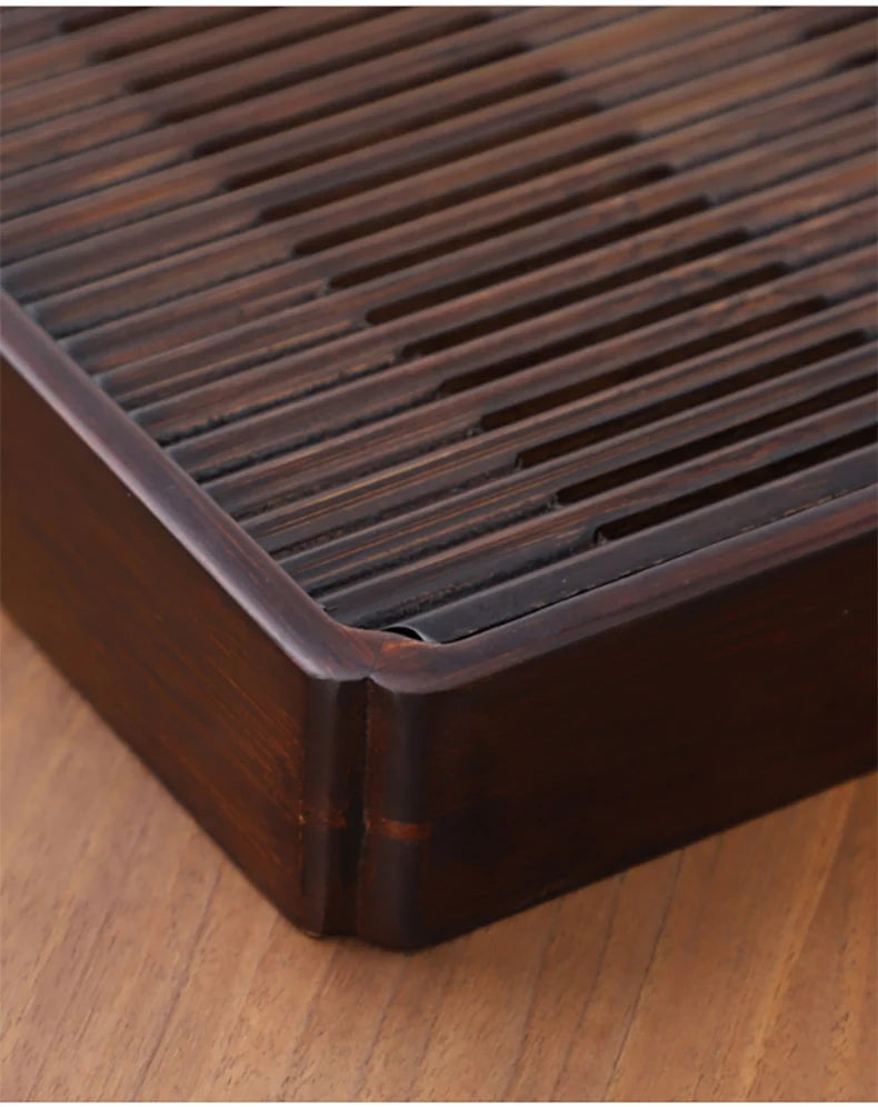Chinese Natural Bamboo Tea Tray Water Storage Kung Fu Tea Set Simple Rectangular Tea Board Tea Storage Tray