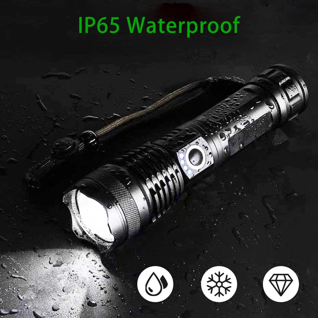 High Power Rechargeable LED Flashlight With Zoom And USB Charging