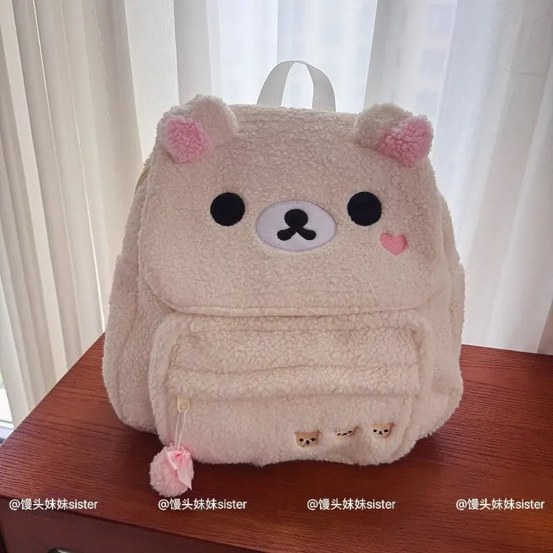 Kawaii Bear Plush Backpack Soft Travel Shoulder Bag