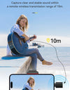 Wireless Clip-on Microphone Smartphone Mic for iPhone Android Noise Reduction Microphone