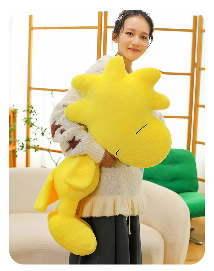 Cartoon Kawaii Snoopy and Woodstock Stuffed Doll Plush Toy Soft Cuddly Pillow Anime Kids Birthday Gift for Friends Wholesale