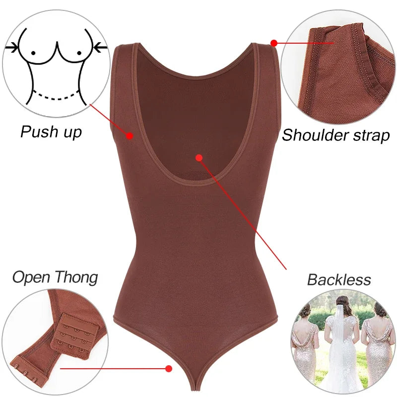 Women Backless Tank Bodysuit Shapewear – Tummy Control & Butt Lifter