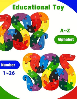 Montessori 's Wooden Puzzle Toy 26 English Alphabet Number Animal Shape Cognition Educational Toys for Boys Girls Gift