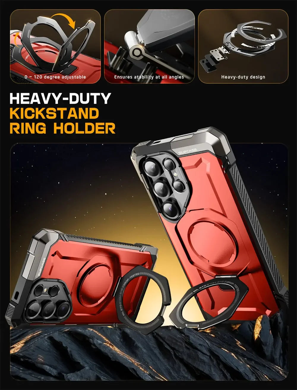 For Samsung Galaxy S25 Ultra Case 6.9" 2025 SUPCASE UB Grip Anti-Scratch Heavy Duty Rugged  Phone Case with Kickstand