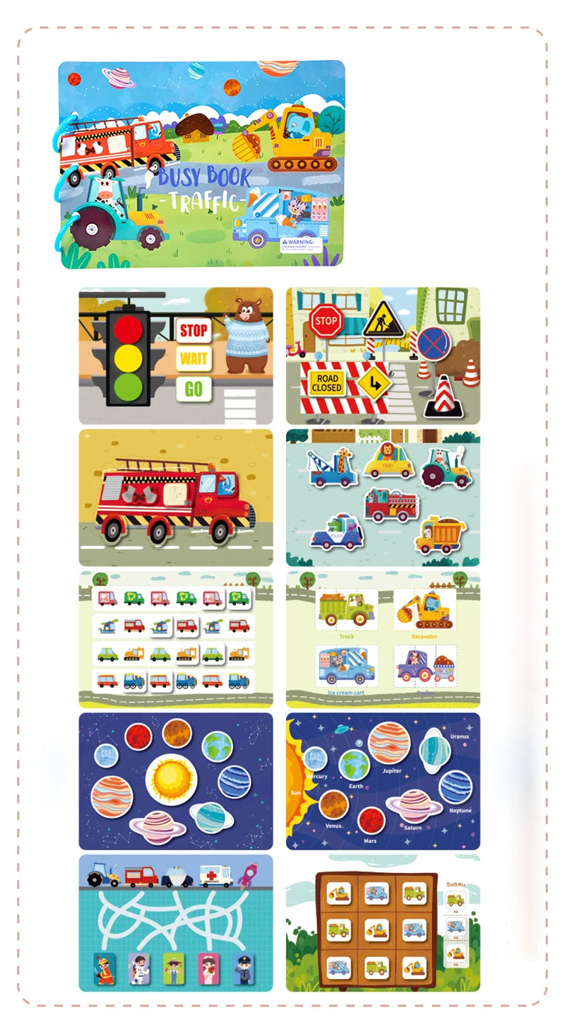Montessori  Busy Book My First Quiet Book Paste Learning Educational Toys Books  Matching Game Toys for 1 to 3 Y