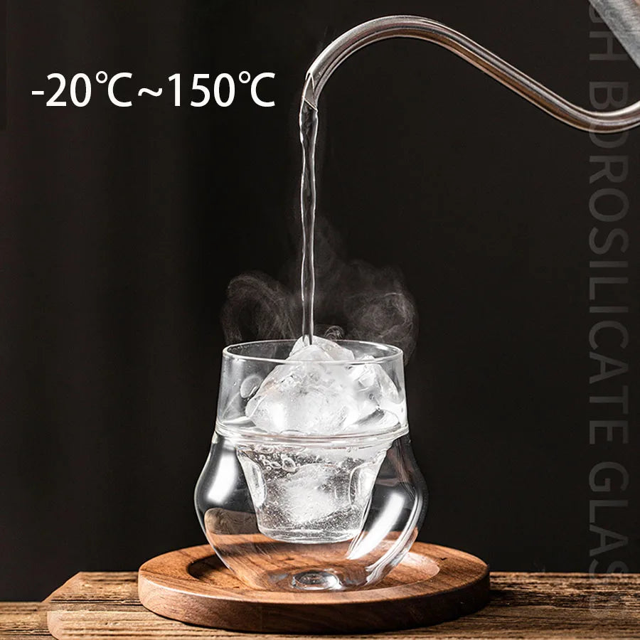 120/130ml Double-layer Glass Cup Hanging Ear Espresso Coffee Cup Anti-scalding Milk Party Brandy Wine Teacup Clear Mug