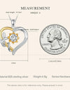 1.0 CT D Moissanite Heart Shape Sunflower Charm Necklace for Women Double Color Yellow Gold 925 Silver Links
