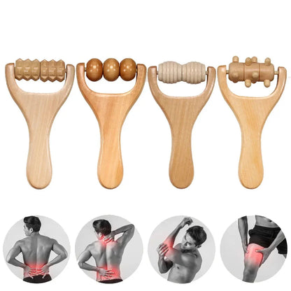 Massage Roller Tool Waist, Thigh, Leg, Hands, Full Body Massager Maderotherapy Pure Pear Wood Lightweight, Natural Muscle Roller