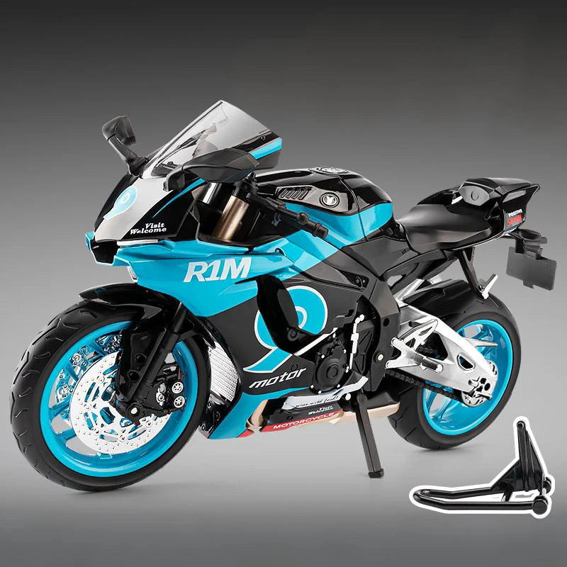 1:9 Yamaha YZF-R1M YZFR1M Alloy Die Cast Motorcycle Model Toy Vehicle Collection Sound and Light Off Road Autocycle Toys Car