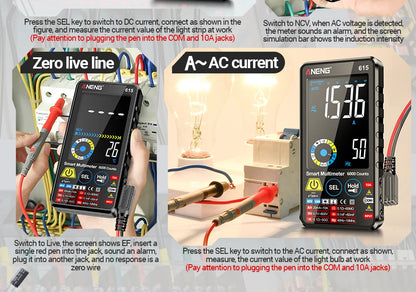 Multimeter Smart Touch Multi tester AC/DC Current Voltage Tester 6000 Counts NCV Meter Battery Charging Instrument Tool