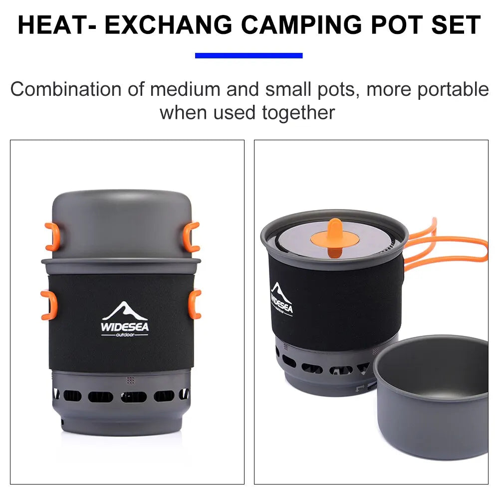 Camping Cooking System with Heat Exchanger Outdoor Gas Burner Stove