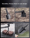 1pc Multifunctional Tactical Folding Shovel Survival Spade Saw Pickaxe Collapsible Engineer Shovel Stainless Steel