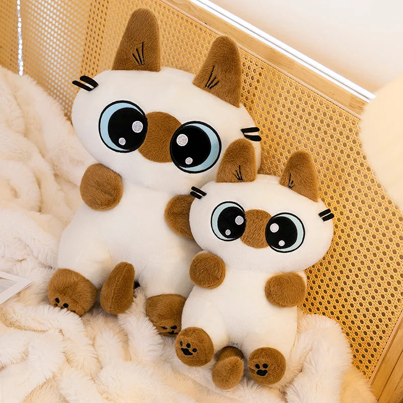 Kawaii Siamese Cat Plush Stuffed Doll Toy