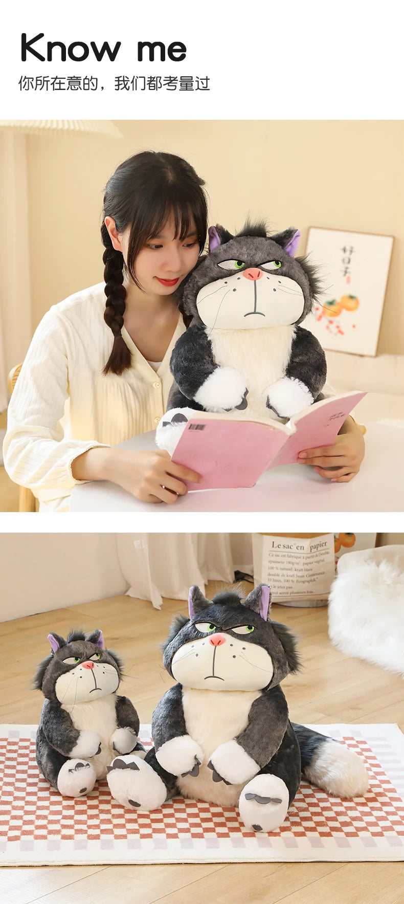 Lucifer Cat Plush Stuffed Animal Kawaii Soft Pillow