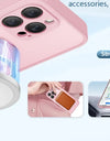Luxury Magsafe Matte Phone Case For iPhone 16 Pro Max with Magnetic Rotatable Ring Stand Camera Lens Protection Shockproof Case
