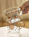 500ml Creative Glass Scale Handgrip Mug Breakfast Milk Coffee Couple Mug Home Tumbler Water Drinkware Fruit Juice Cups