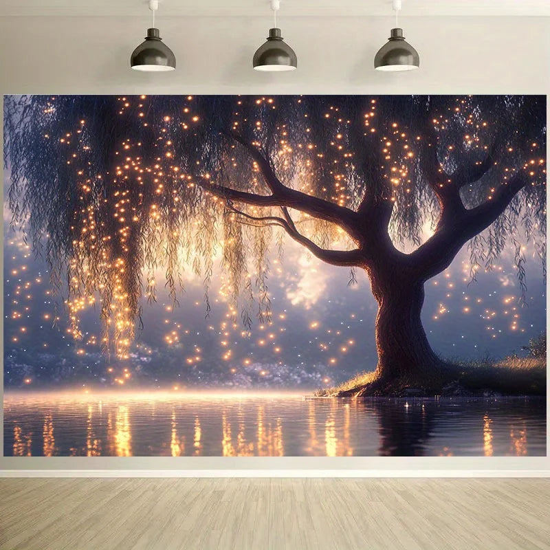 Enchanted Tree Tapestry Christmas, New Year, Wedding & Party Decorations Wall Hanging Backdrop Decorative Wall Hanging