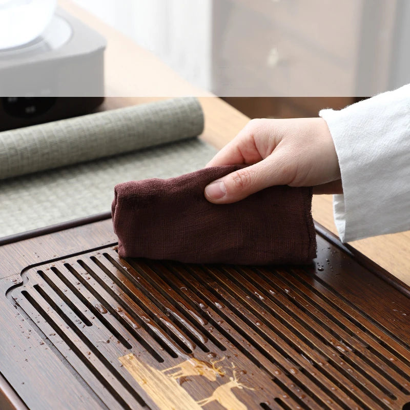Chinese Natural Bamboo Tea Tray Water Storage Kung Fu Tea Set Household Rectangular Tea Board Chinese Tea Storage Tray