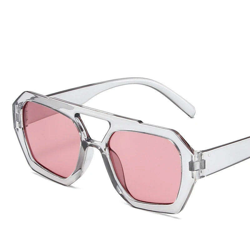 Big Frame Women's Sunglasses Retro Double Bridges Leopard Brown Gradient Eyewear Fashion Luxury Designer Sun Glasses