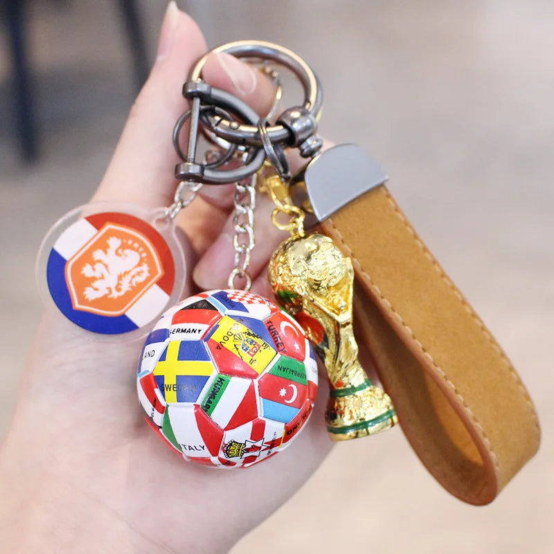2026 Football Trophy Car Keychain Soccer Fan Bag Charm Souvenir