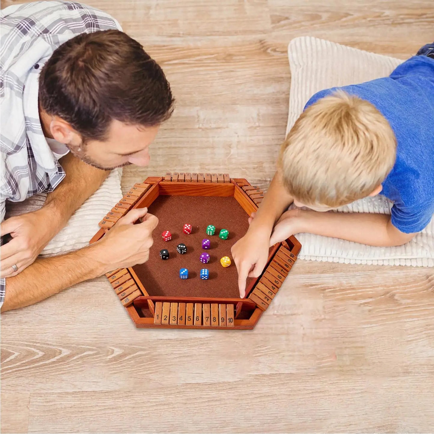 Wooden Shut The Box Dice Game – Six Sided Flipping Number Board