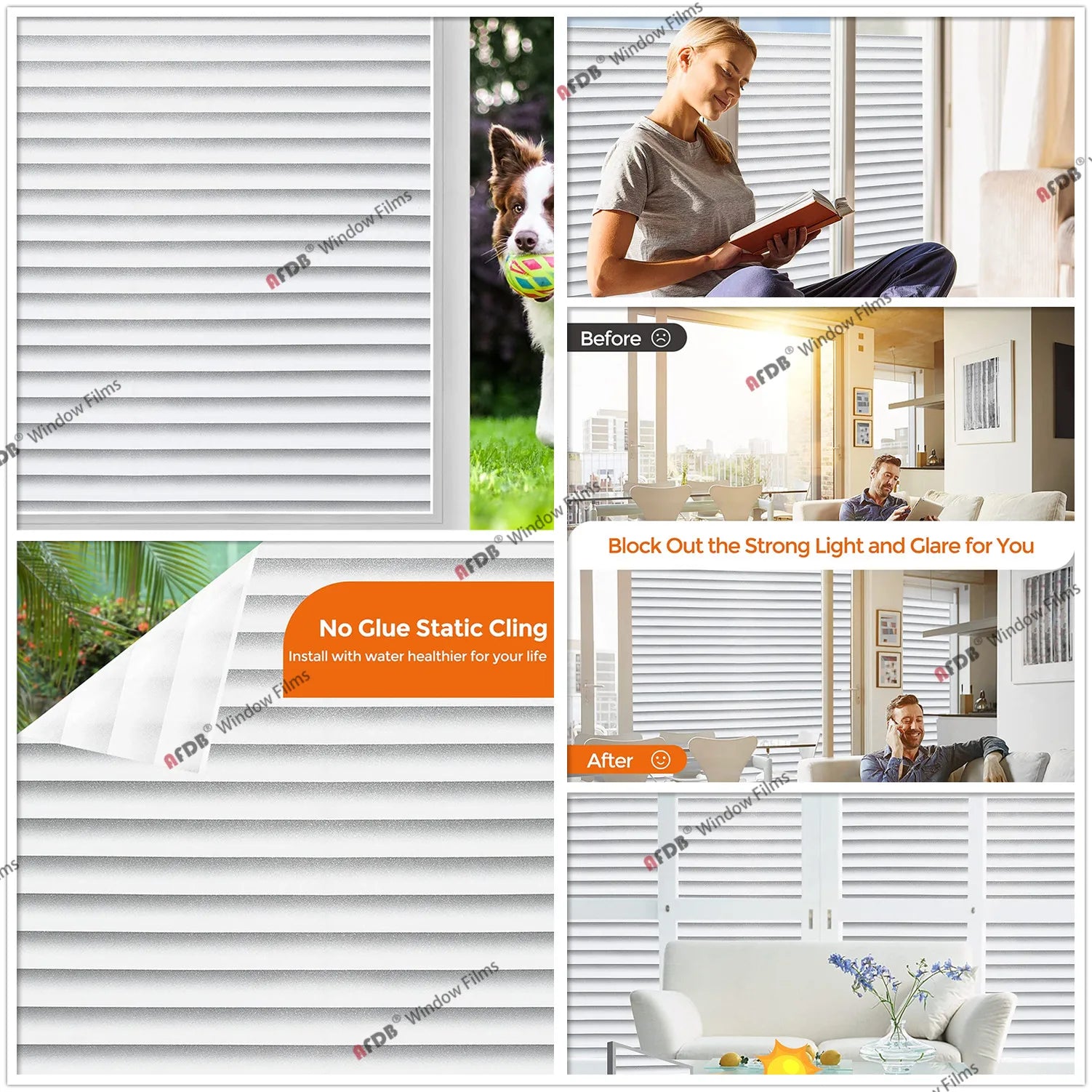 Frosted Privacy Striped Window Film Office Decorative Self Adhesive Glass Window Decals Width 65/75/85/90 by 200 cm