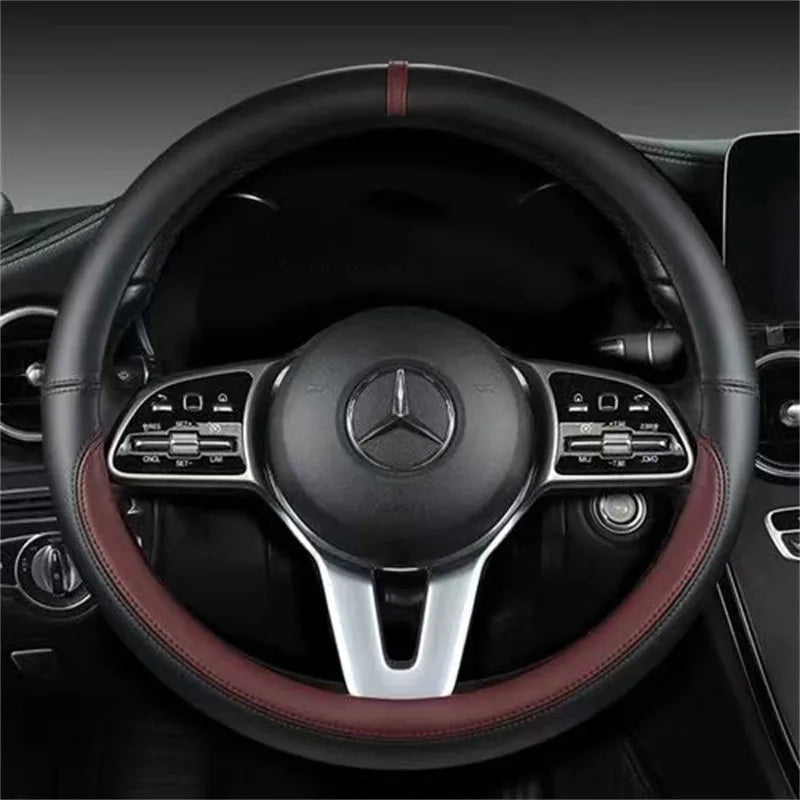 Universal Microfiber Leather Car Steering Wheel Cover 37CM 38CM