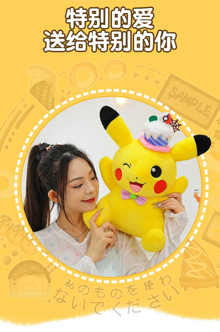 60cm Pokemon Kawaii Pikachu Plush Toy Anime Stuffed Doll Large Pillow Kids Birthday Xmas Gift Pokemon Cake Plushie Arcade